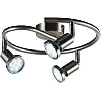 B.K.Licht Lámpara de techo con focos giratoria incl. 3 x 3W bombillas LED GU10 I Aplique de salón I luz blanco cálido…